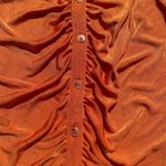 Wild Fable  Size Large Orange Collared Runched Bodycon fitted mini dress Photo 4