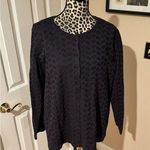 Lands’ End Button Front Shirt & Shell Tank Top Navy Blue eyelet top Women’s 1X Photo 0