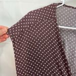 American Eagle women's brown spotted tie v-neck cap sleeve casual cropped shirt Photo 1