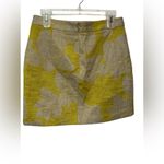 ZARA  Basic gold tan linen blend floral mini skirt Photo 1