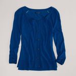 American Eagle Y2K AEO Royal Blue Jewel Crystal Button Cardigan Photo 1