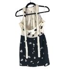 Intermix  Mini Dress Halter Silk Floral Black White Colorblock S Photo 1