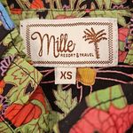 Anthropologie đź’•MILLE RESORT & TRAVEL đź’• Blair Blouse ~ Tie Neck Green Motif XS Photo 12