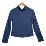 Under Armour Steel Blue Rush ColdGear Long Sleeve Mock Neck Zip Back Size Small Photo 0