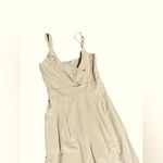 Colombian long beige bodysuit wide leg sleeveless v Photo 10