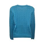 Ann Taylor Teal Cable Knit Silk & Cotton Long Sleeve Sweater Photo 1