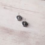 Vintage Stud Earrings Unusual Black with Red Heart with Paw Print Photo 5