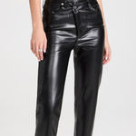AGOLDE New! Black Leather Crisscross Straight Pants Sz 26 $378 Photo 0