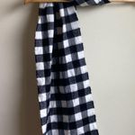 Soft Flannel Gingham Scarf with Fringe Black & White Check Photo 2