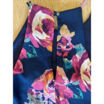 Everly  Women's‎ Dress Navy Blue Floral Lined Halter Neck Keyhole Back Size Small Photo 5