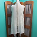 Maurice's  Ivory Crochet long Drape Vest with pockets! Photo 7