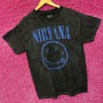Nirvana Never Mind Smiley Face Grunge Mineral wash Tshirt size Large Photo 2