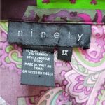 Ninety Blouse Womens size L Collared Paisley Purple Button Long Sleeves Photo 4