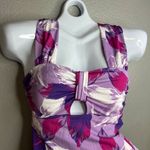 Mynah One Piece Swimsuit‎ Womens Size XS Purple Floral Medium Coverage NEW Photo 1