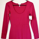 Leith NWT Pink Long Sleeve Slit Midi Sweater Dress - Size: Extra Small Photo 2