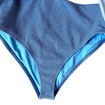 Beach Riot  Carlie Metallic Cut Out One Piece Swimsuit size small Blue Silver Photo 4