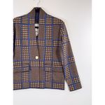 Anthropologi NVLT Womens Brown Blazer Knit Relaxed Houndstooth Long Sleeve 2XS Size XXS Photo 6