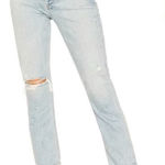 AGOLDE  Riley High Rise Straight Crop Jeans in Shatter Light Wash Distressed 25 Photo 0