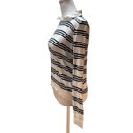 Joie White with Navy Blue Stripes Long Sleeve Sweater with White Collar Size XS Photo 1