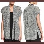 Eileen Fisher Organic Linen/Cotton Short Sleeve Cardigan Black/White Large Photo 1