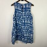 Tahari Linen Shift Dress Womens L Blue White Tie Dye Pockets Boho Coastal Resort Photo 1