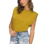 Good American NWT  Strong Shoulder Tank in Golden Olive - Size 2 (Medium) Photo 0