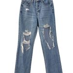 Aeropostale  Distressed Straight Leg Baggy Denim Blue Jeans Size Women's 2 Photo 2