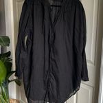 Skin Women’s Oversized Feather Light Cotton Black Dress Shirt Size 3 Photo 0