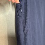 Anthropologie Large Navy Square-Neck Seersucker Mini Dress Photo 7