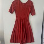 Eshakti Red Fit & Flare Cotton Spandex Short Sleeve Dress Photo 2