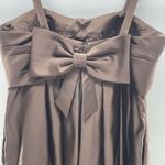 Bill Levkoff  Sz 20 Brown Satin Cocktail Dress Fit & Flare Big Bow Detail Pockets Photo 5