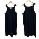 Christopher & Banks  Black Dress with Embroidered Floral Design Size L Photo 1