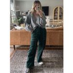 By Dyln Cooper Contrast Stitch High Rise Wide Leg Jeans Baggy Pants Green Small Photo 12