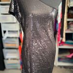 Tart Asymmetrical black sequin mini dress. Perfect for special occasions or nights Photo 2