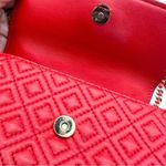 Tory Burch Red Leather Small Fleming Shoulder Bag Chain Crossbody Micro Bag Photo 9