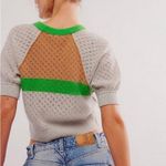 Free People NWOT Jade Cashmere Sweater in Green Combo Xsmall Photo 2