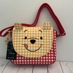 Lounge Fly Winnie The Pooh Gingham Crossbody Purse Adjust. Strap Picnic NWT 10” Photo 0