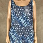 MELISSA MASSE Blue Geometric Print Knit Jumpsuit NEW Size 1X Photo 2