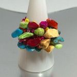 Boho Style Colorful Beaded Finger Ring Photo 0