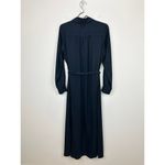 Madewell Utility Tie Waist Maxi Shirtdress Navy Belted Pockets Lyocell XXS NWT Photo 13