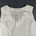 St. Tropez Tank Top Womens Lrg Linen Sleeveless Pineapple Patterned Summer V-Neck Photo 9