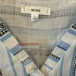 Mine by Anthropology Blue, black and White Striped Tank Top Size L Photo 2