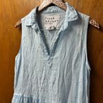 Frank & Eileen Daphne Sleeveless Polo Midi Dress Linen Blue Stripe Medium Photo 5