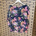 West Kei  Blue Floral Blouse Size XL Photo 1