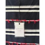 Endless Rose Anthropologie Navy Blue Striped Dress With Fringe Photo 3