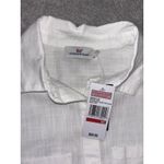 Vineyard Vines woven lightweight Short sleeve button Up Xs white NWT Cap Sleeve Photo 3