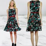 Elle Women's  Aqua Floral
Print Pleated Fit & Flare Dress
Size M Photo 1