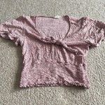 Mason & Belle Pink Ruched Tie Front Crop Blouse Photo 0