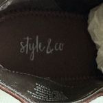 Style & Co . Wynonaa Ankle Boot Chocolate Brown Wedge Side Zip Boots 9.5 NEW Photo 8