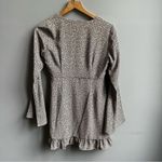 Altar'd State Altar’d State Casaday Leopard Print Wrap Dress Long Bell Sleeve Minidress XS Photo 4